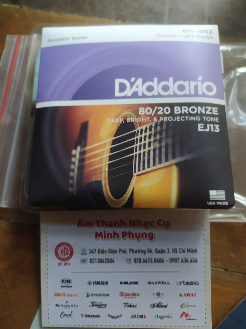 D'Addario EJ13 ダダリオ アコースティックギター弦 80 20 BRONZE Custom Light 11-52