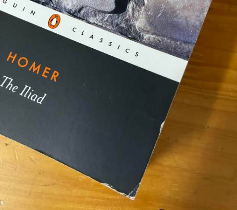 The Iliad là sử thi Hy Lạp, chủ yếu kể về năm cuối của cuộc chiến thành Troy. Nội dung được chia thành 24 khúc, lột tả được thời kỳ đen tối nhất của lịch sử Hy Lạp cũng như các mối quan hệ của nhân vật. Chất giấy của sách khá mỏng. Giấy bìa là loại dễ trầy xước, cần lưu ý trước khi mua.