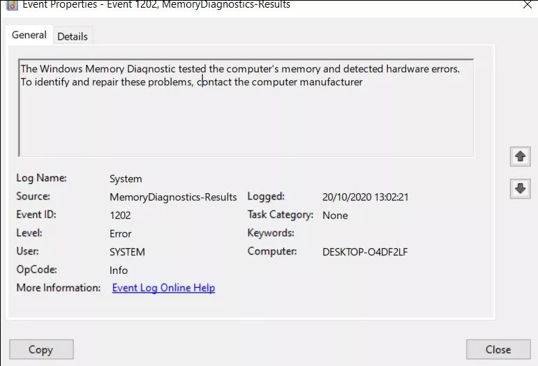 Gắn vô, máy vẫn nhận ram. Đã kiểm tra kĩ bus ram trên máy và trên ram. Nhưng lâu lâu bị màn hình xanh. Mã stop code: Memory management BSOD. Chạy phần mềm kiểm tra ram của Windows thì báo lỗi phần cứng của ram. Mua hai hôm trước. Trường hợp này được đổi không ạ.