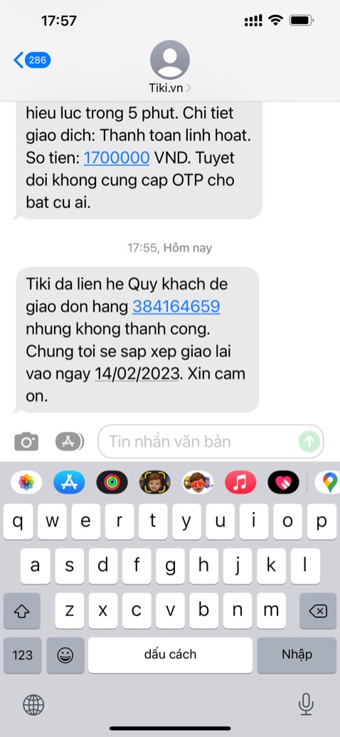 Mình đánh giá về cách xử lý và giải quyết của tiki
1. Đơn hàng mua của tiki thì lúc nào cũng đúng giờ, giao hàng thì luôn đúng,
2. Đơn mua của nhà bán khác thì thì không biết vận chuyển có đi giao không, đặt hoả tốc trên hệ thống giao trước mấy giờ, Thì gần tới giờ rồi nhận được tin nhắn, giao không thành công do không liên hệ được khách hàng, " Ko liên hệ được mà thông báo *** lại qua liền ".
3. Nhà bán hàng không tự liên hệ với Tiki giải quyết cho khách, mà tự kêu khách hàng gọi cho tiki để giải quyết , khi khách gọi cho tiki thì được nói là đợi để liên hệ với nhân viên rồi phản hồi lại.