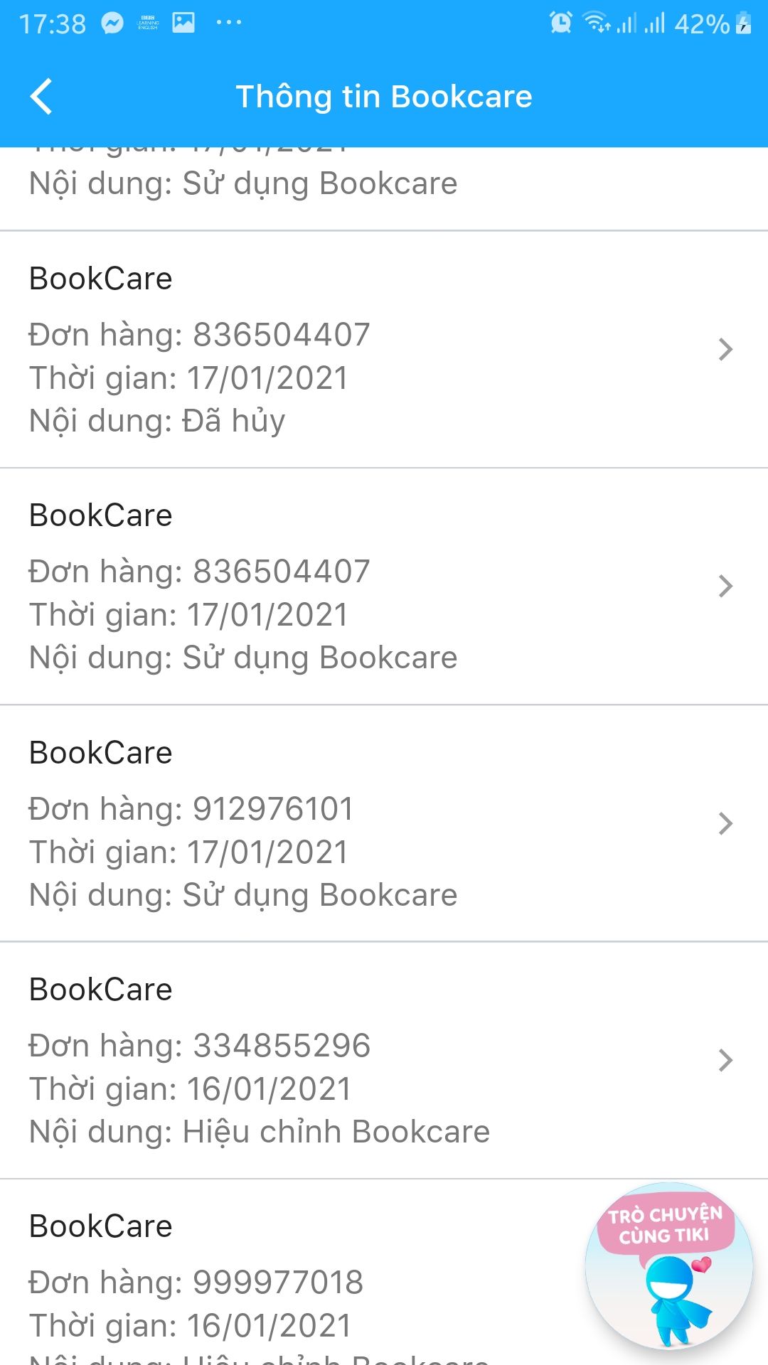 Đơn hàng bị trừ đi 1 bookcare, nhưng lúc nhận lại chẳng thấy bọc bookcare đâu cả. Không hiểu hệ thống Tiki thế nào nữa. Mấy sản phẩm liền rồi , bookcare thì trừ nhưng lại không bọc.