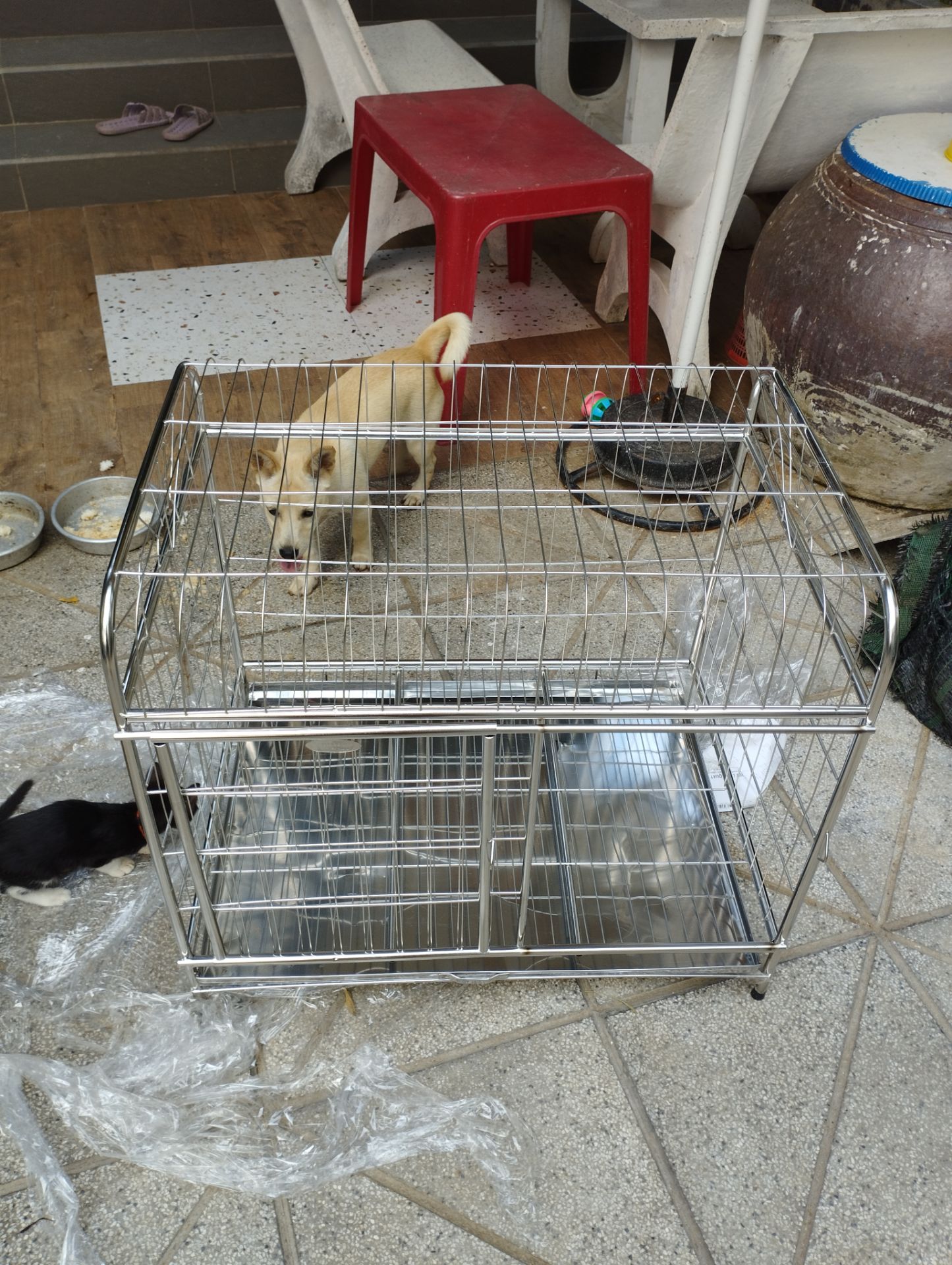 Chiều cao tính luôn 4 chân chưa tới 70, tầm 62 thui nhe. nhưng vẫn cho 5 sao vì hàng mới đẹp, đủ phụ kiện, như hình shop đăng. Mà thiết nghĩ shop nên sửa lại chiều cao size đại để tránh khách hàng kì vọng, tuy là chênh lệch ko bao nhiêu 
giá quá ok luôn, đơn vị vận chuyển cũng cẩn thận, lồng ko bị móp méo gì