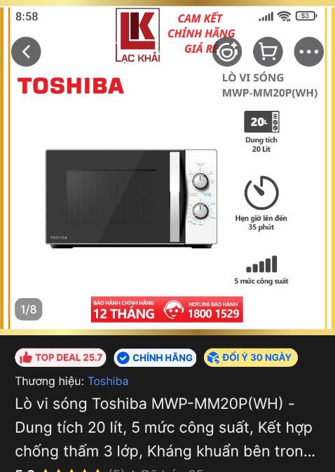 Lò vi sóng rất hoàn hảo, các chức năng OK,giao hàng tận nơi,nhanh chóng, cửa hàng này rất uy tín, tôi rất thích sản phẩm này nên đã giới thiệu người thân mua thêm một lò nữa Lò vi sóng rất hoàn hảo, các chức năng OK,giao hàng tận nơi,nhanh chóng, cửa hàng này rất uy tín, tôi rất thích sản phẩm này nên đã giới thiệu người thân mua thêm một lò nữa