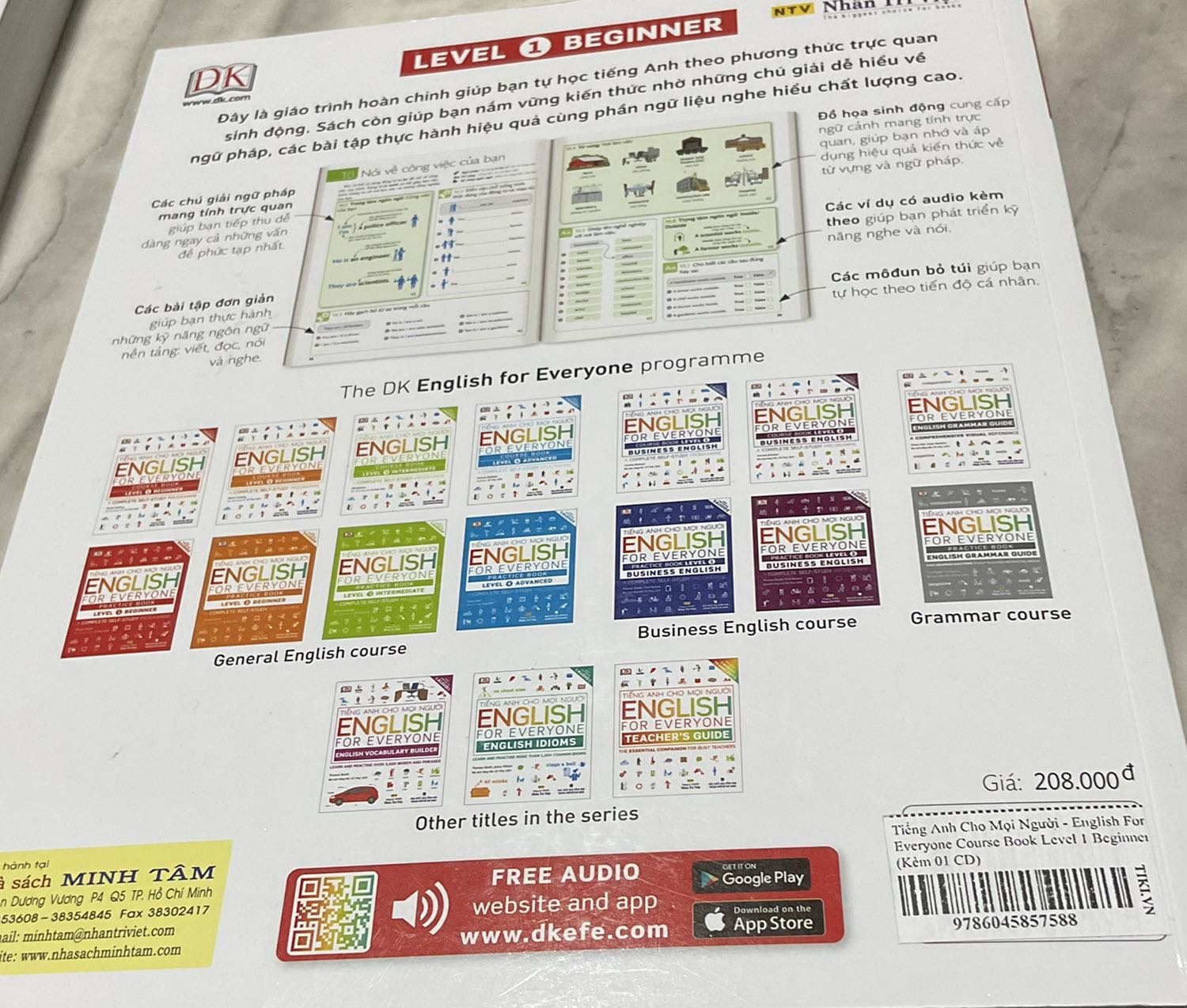 Ổn. Sách được in màu đẹp, rất ưng luôn. Có đĩa CD kèm theo nè, mục lục chi tiết và rõ ràng. Mọi người có thể tự học bằng sách này. Có mã code âm thanh cho mọi người luyện nói.