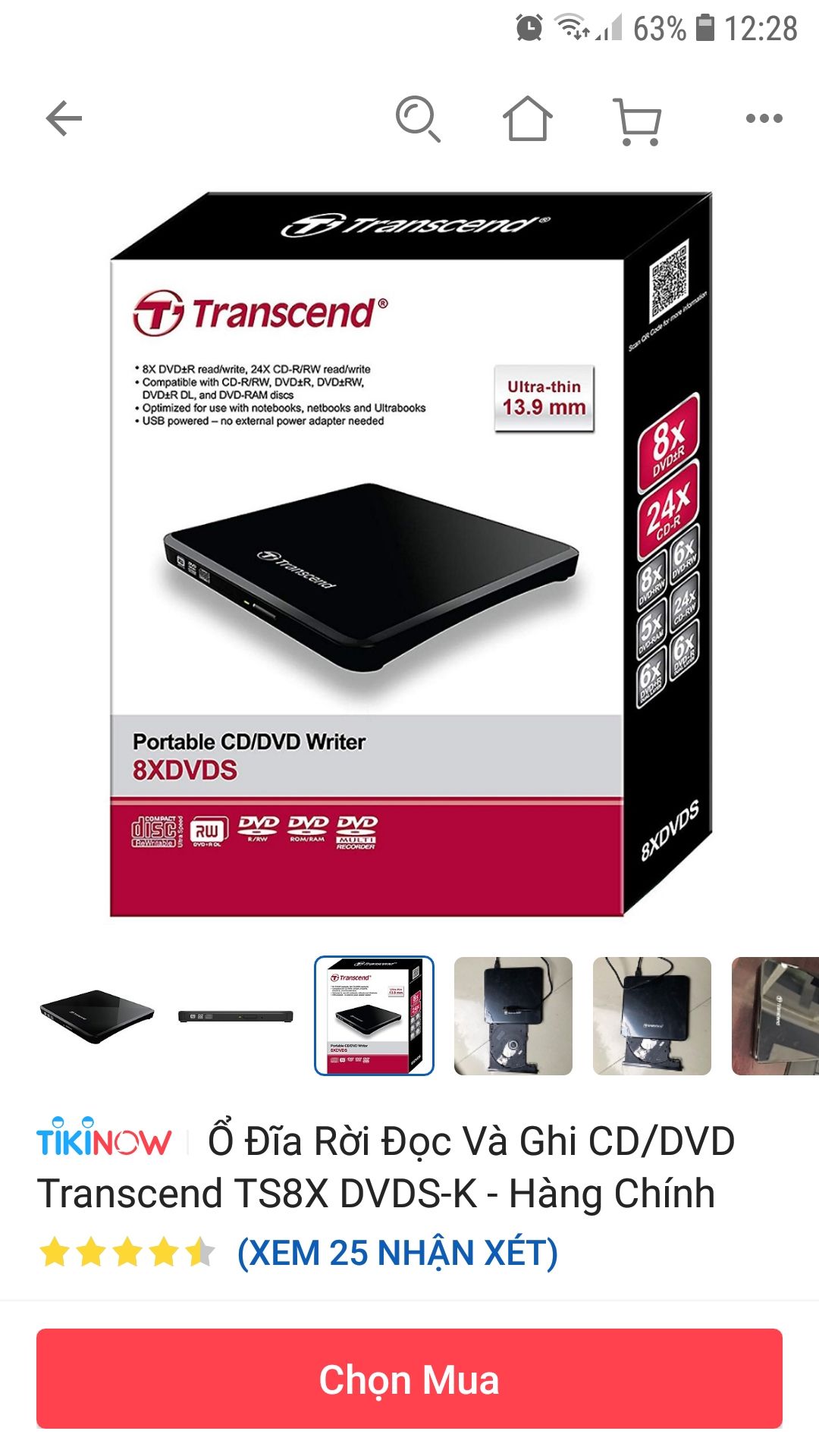 Mình vừa nhận sp, nhận xét:
1.tiki đóng gói cẩn thận.
2.sp vừa ý, chạy thử êm( tuổi thọ theo dõi tiếp).
3. Tuy nhiên hộp sp này không giống như hình trên Tiki đăng tải, sp cũng không giống như hình qc sản phẩm( phần chữ kí hiệu ngoài  khay đĩa khrng có)-->>Tiki giải đáp giúp mình.
Tạm thời cho 3*