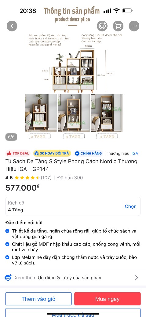 Shop làm ăn cẩu thả. Đặt hàng tủ 4 ngăn nhưng lại giao một tấm ván với 3 cây sắt, trong khi số tiền lại đúng.