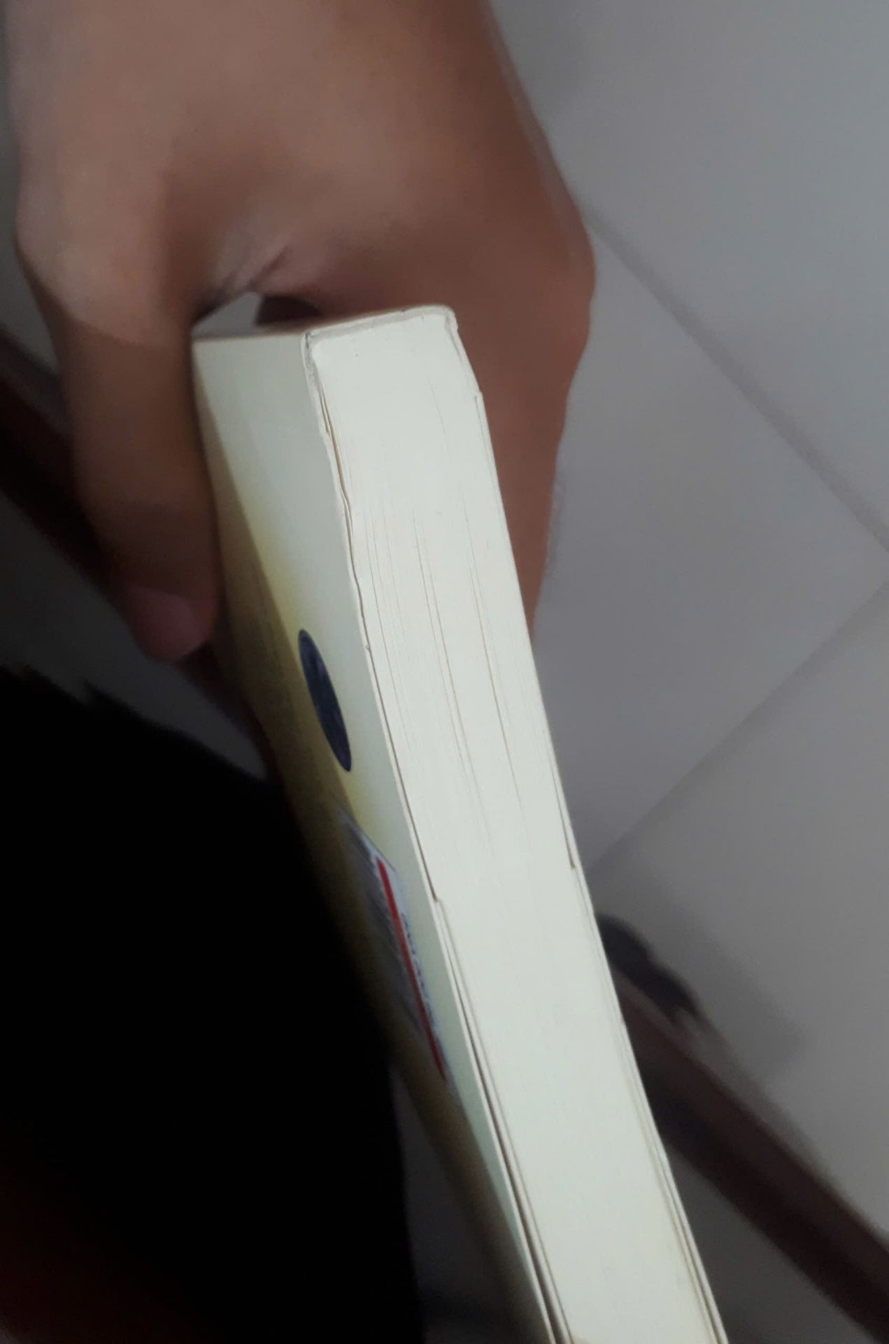 sách bị dơ ở bìa, gáy sách. sách không chỉ bị móp góc mà móp cả gáy sách luôn cơ. mình cũng không thấy bookmark ở bên trong nữa