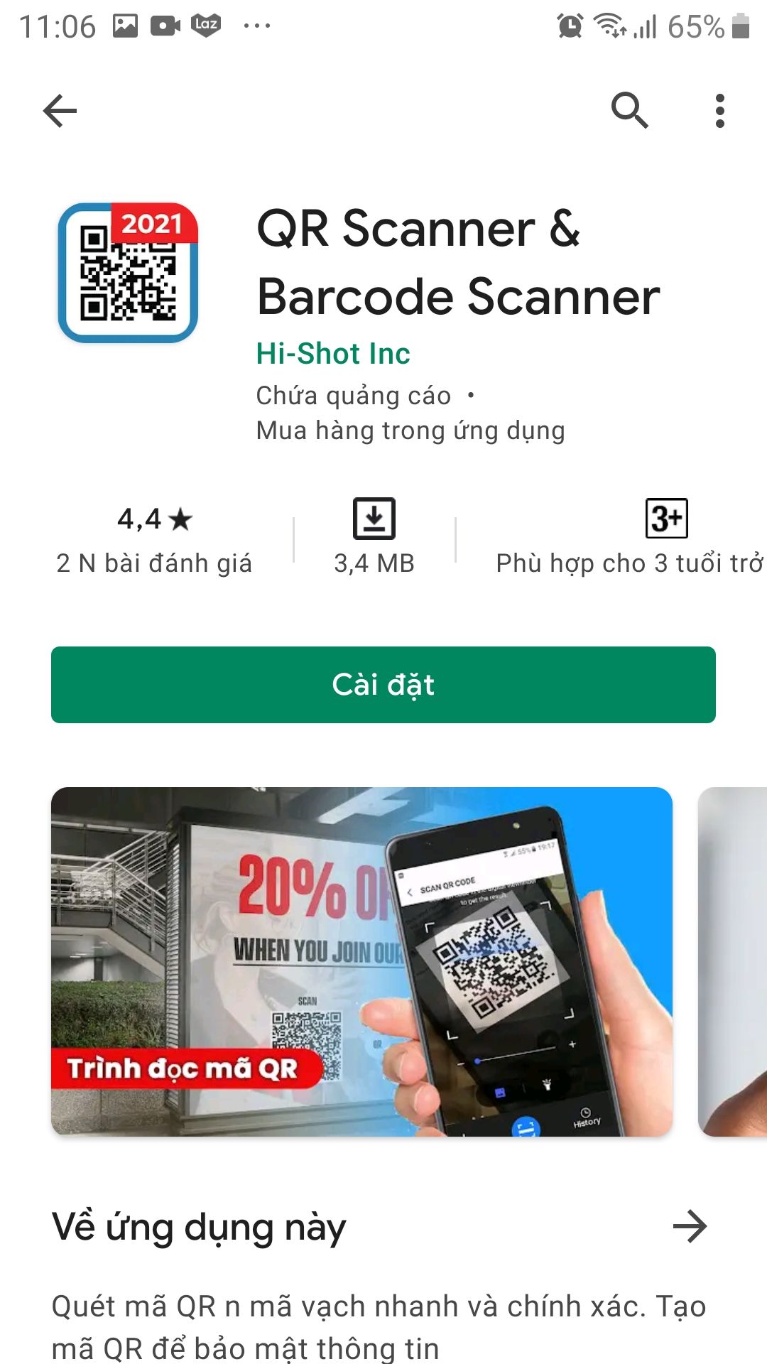 giao khá nhanh,tuy sau khi vận chuyển có méo mó nhưng hàng bên trong vẫn đc bảo quản tốt,hàng còn mới chưa bị mở. mk có quét mã vạch thử thì có ra như vậy, không biết chính hãng không, mk có chụp ảnh lại app mk sd và ảh khi check ,MN có thể tham khảo nhé. mk mua trong đợt sale 10/10 nên giá có rẻ hơn (125.000 đ)