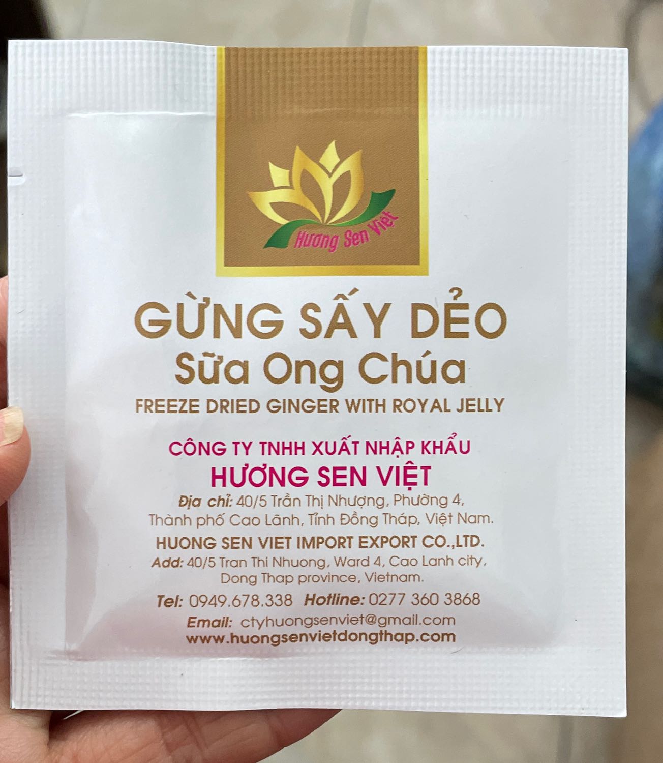 Mứt gừng ngon, ít ngọt được đóng túi 6g tiện lợi khi sử dụng