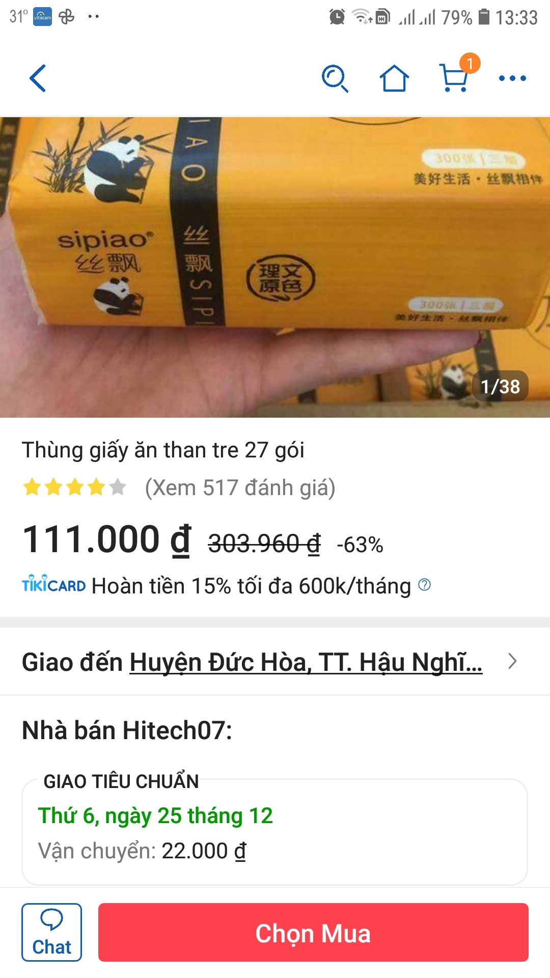 sp tốt, không bụi, chất lượng như quảng cáo. nhưng cjir không hài lòng ở chỗ khi đặt có phiếu hỗ trợ vận chuyển thì phí 88.500đ trừ hỗ trợ 50.000đ từ tiki vẫn còn 38.500đ. trong khi k hỗ trợ vận chuyển thì phí chỉ 22.000đ. vậy đâu vần hỗ trợ để mắc hơn nhỉ?