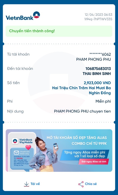 Ko biết có tác dụng hay không