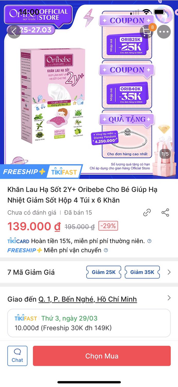 Cháu mình ở nhà sốt và chồng mình đã gợi ý cho mình sản phẩm này và mình thấy khá là oke