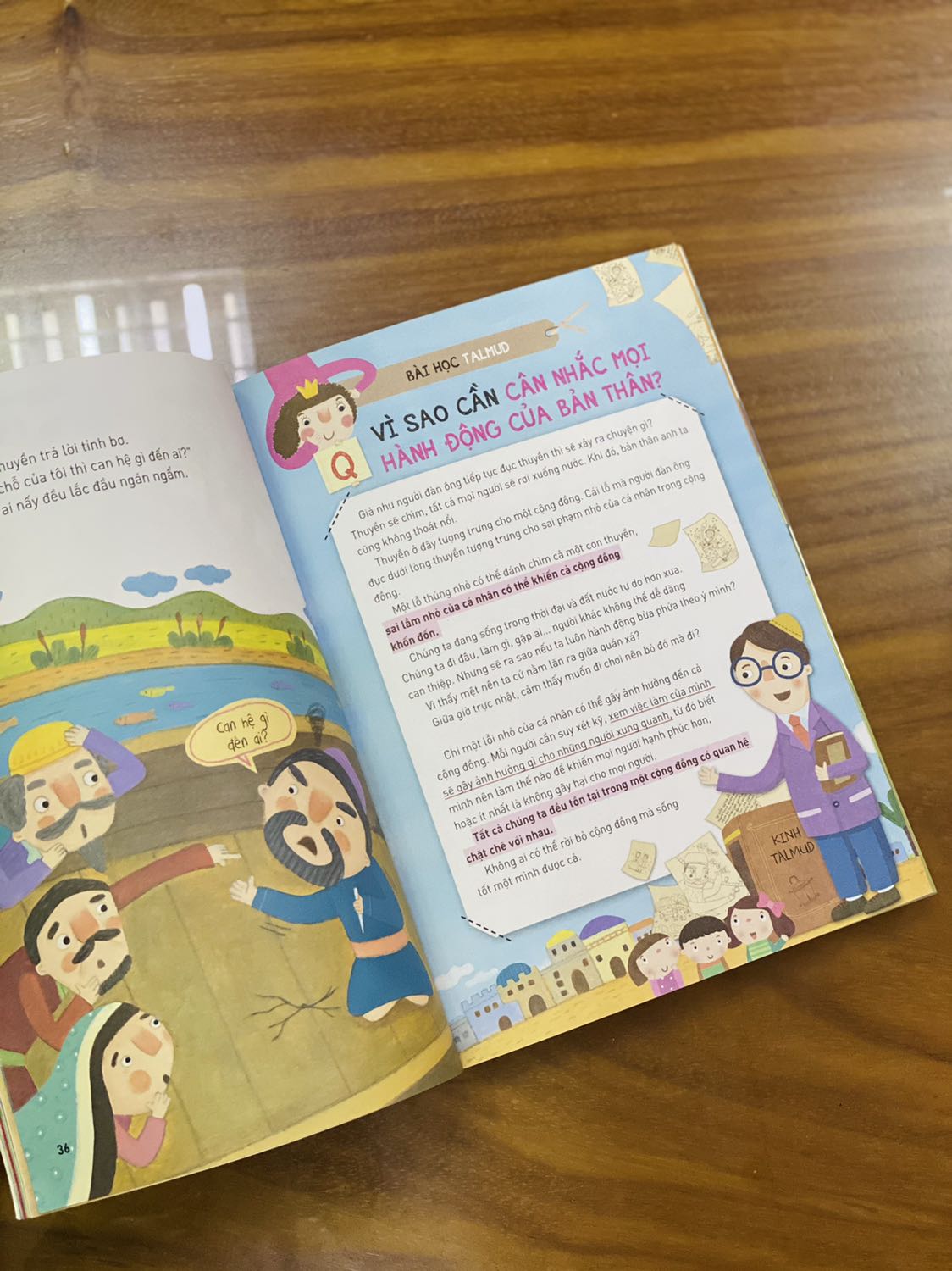 - Tiki giao hàng nhanh chóng nhưng đóng gói chưa được cẩn thận, sách không được bọc plastic & hộp đựng khá nhỏ nên góc sách bị cong một chút. 
- Về mặt hình thức sách khổ vừa, bìa mềm nhưng được in màu toàn bộ, chất lượng giấy ổn, ảnh minh họa theo từng câu chuyện khá đáng yêu & dễ hiểu. 
- Cá nhân mình sẽ thích hơn nếu sách được xuất bản dưới dạng bìa cứng, sách phù hợp cho phụ huynh & các em nhỏ.