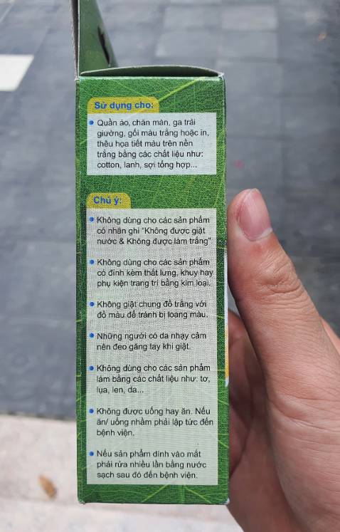 Cái áo trắng ra màu vàng cam sau khi ngâm 1 đêm cảm thấy trắng rõ rệt. Giặt lại bình thường sau khi sử dụng