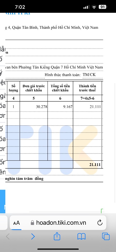 Đơn hàng ghi 33.400 giao hang thu gần 50.000. Bấm trả hàng thì bị lỗi