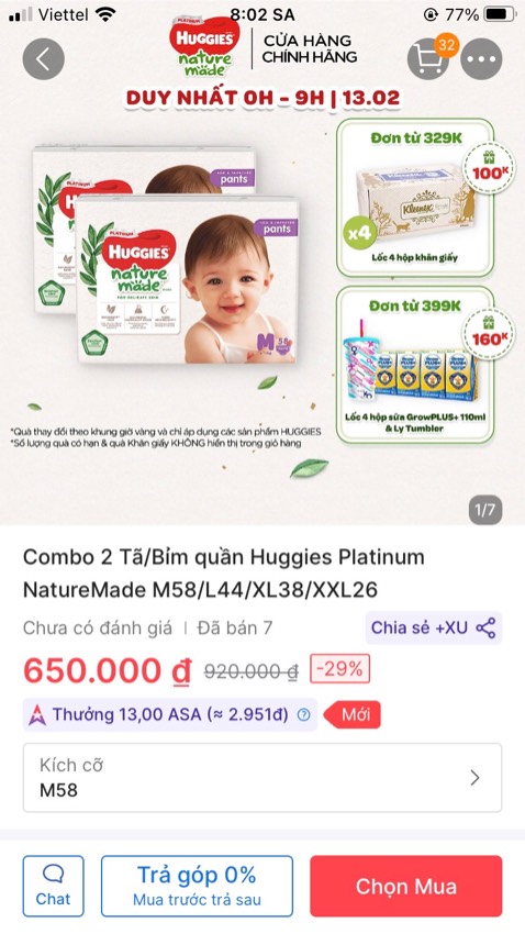 Mọi người coi chừng bị *** nha. Có chương trình khuyến mãi mà không để vào. Nói là không hiện trên giỏ hàng. Nói là hết. Đừng mua shop này nữa. Khuyên chân thành