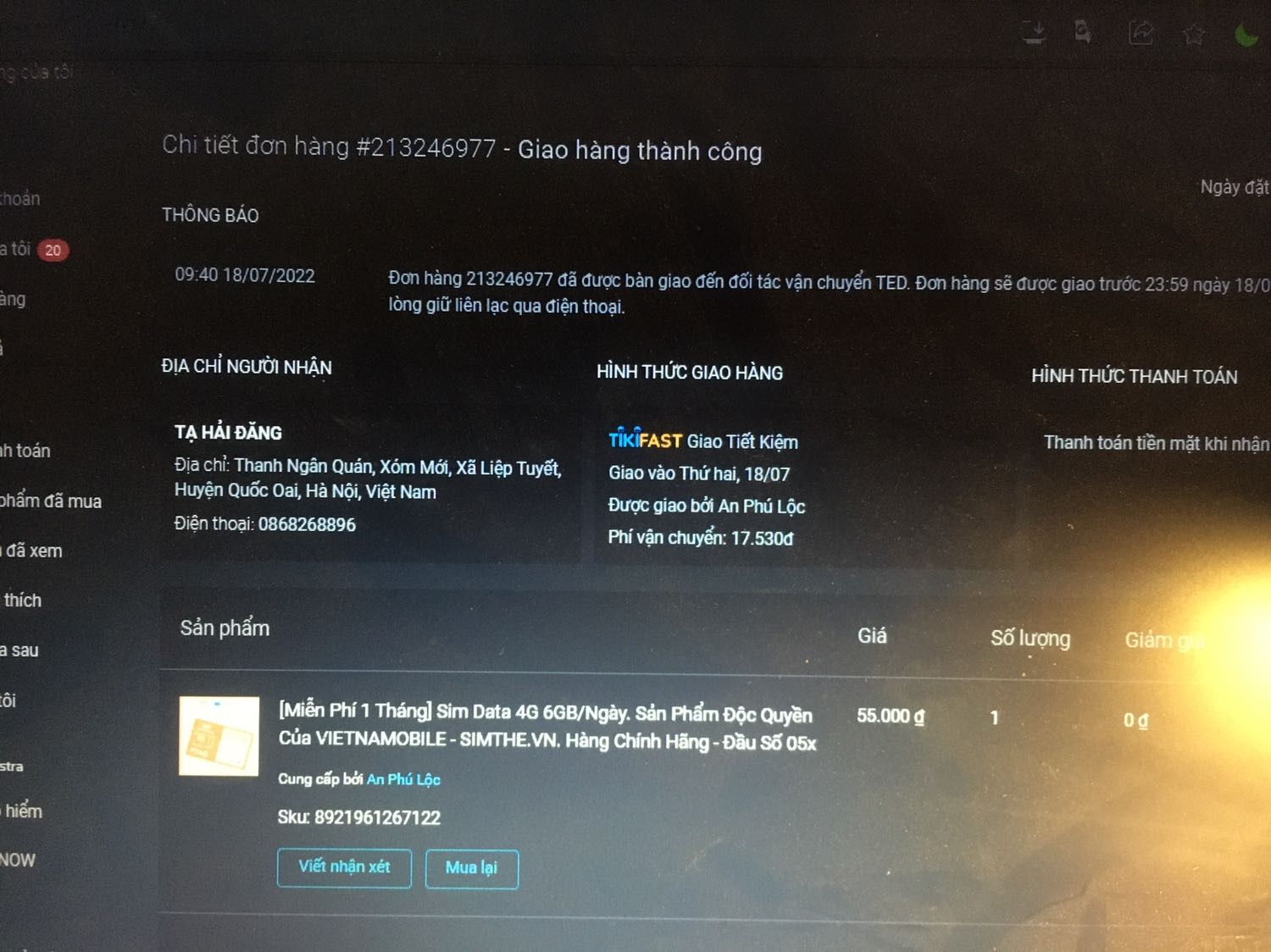 Mặc dù shop gửi nhầm sim, nhưng shop tư vấn rất nhiệt tình và đổi trả sim luôn nên rate lại shop sang 5 sao. 
Sẽ tiếp tục ủng hộ shop thời gian tới
