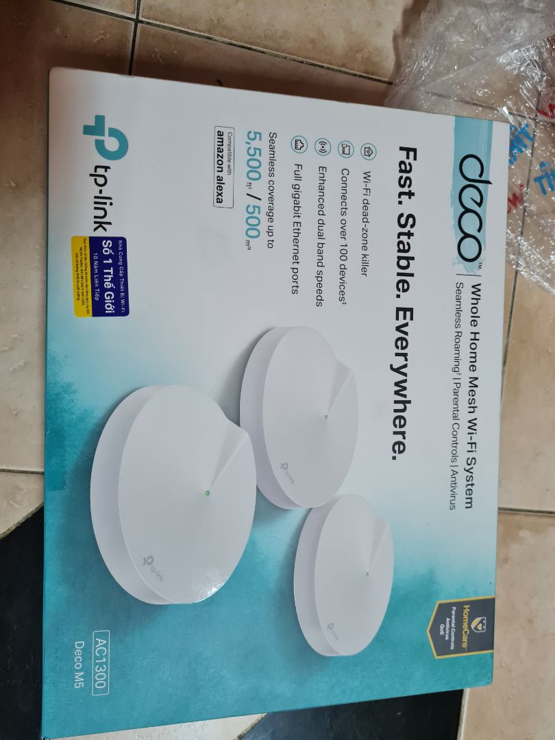 Giao hàng rất nhanh khi mới hơn 1 giờ đã nhận được hàng với Tiki Now ngay sau dịch. Setup đơn giản và hiệu quả, nhà 4 tầng sau khi lắp đặt thì phủ được hết cả nhà và mọi ngóc nghách, min ~20 mbs. Món đáng lẽ ra mình phải mua từ lâu cho gia đình. Giao hàng rất nhanh khi mới hơn 1 giờ đã nhận được hàng với Tiki Now ngay sau dịch. Setup đơn giản và hiệu quả, nhà 4 tầng sau khi lắp đặt thì phủ được hết cả nhà và mọi ngóc nghách, min ~20 mbs. Món đáng lẽ ra mình phải mua từ lâu cho gia đình.