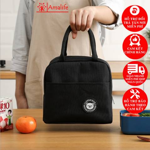 được thiết kế dạng túi hoặc hộp đựng có nắp kín chứa hộp đựng thức ăn, nước uống, hoa quả để mang đi ra ngoài, chất liệu vải cao cấp, chống nước và giữ nhiệt, nhiều lớp, có khóa kéo