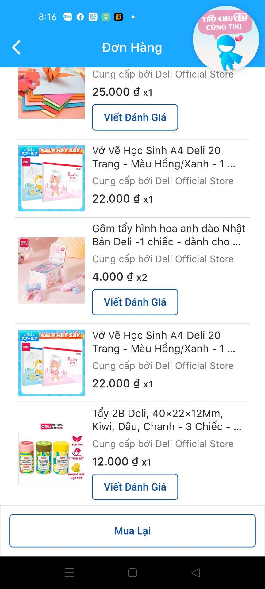 #metiki#reviewThang7#giayvechuyendungDeli. jeliva nail
giấy vẽ dầy dặn. chất lượng đẹp, giá thì m mua đợt sale quá ổn luôn. giấy dày xịn hơn cả giấy loại đắt hãng khác m từng mua . đóng gói thì đẹp, giao hàng lại nhanh,nhận được hàng cái 2 mẹ con hào hứng  test thử ngay và đây là thành quả ạ. để chấm điểm thì m cho mọi sp của Deli 10/10  và cả Tiki 10/10 luôn. sao giờ m mới biết đến Tiki nhỉ, trước giờ toàn mua onl trên FB không à. thế nên biết đến Tiki 1 ngày vài đơn luôn?