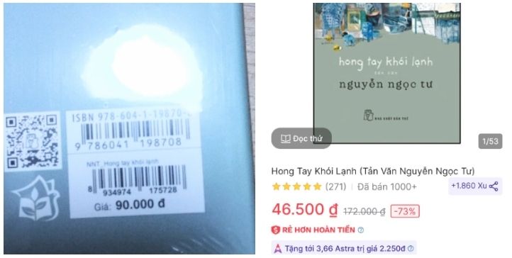 mọi thứ đều ổn từ tác giả mình thích, khâu vận chuyển nhanh, kĩ, shipper dễ thương, NHƯNG tại sao Tiki lại để giá niêm yết KHÁC với giá bìa trên sản phẩm là điều mình khó hiểu. Lần đầu tiên mua hàng bị thất vọng như hôm nay