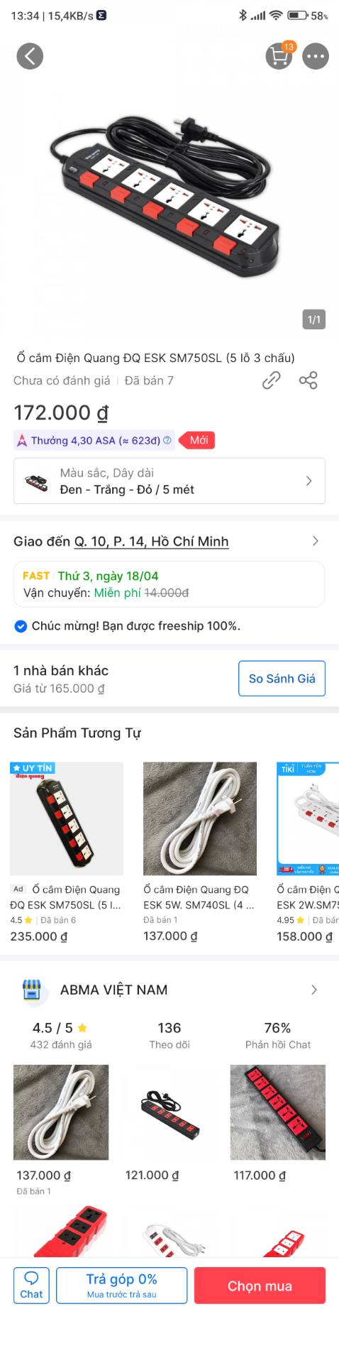 Shop ABMA VIỆT NAM làm ăn mất uy tín quá. Không có hàng thì hủy đơn đi. Giao sản phẩm khác cho mình chi. Lựa thấy sản phẩm shop này rẻ nhất nên mua, ai dè giao cho cái khác rẻ hơn. Bị lần này là lần thứ 2 trên tiki rồi. Mấy shop không có hàng hay chơi chiêu gửi sản phẩm khác cho khách hàng lắm. Đổi trả thì mất mã giảm giá. Để xài luôn cho rồi. Bị thiệt luôn là khách hàng.