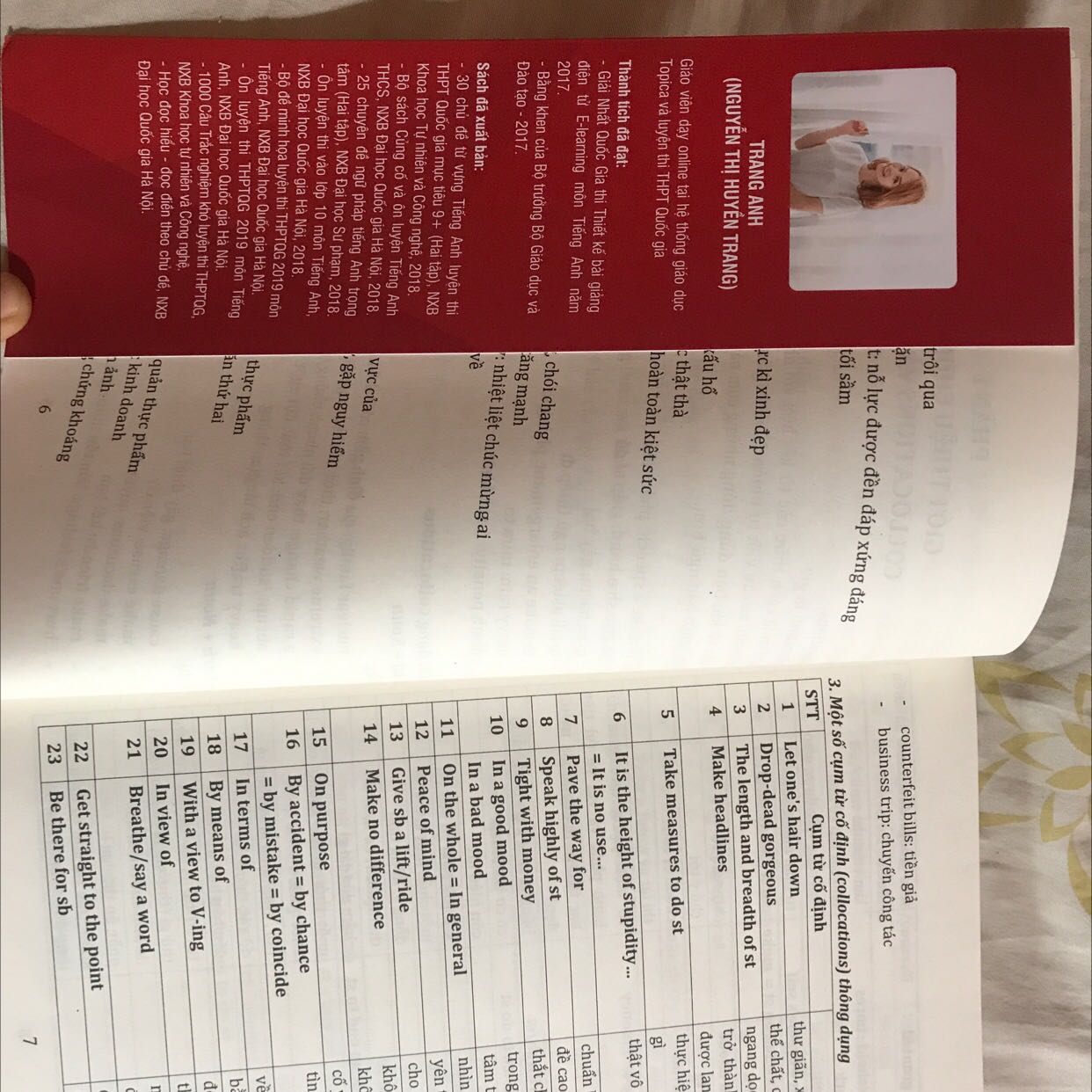 Sách biên soạn dễ tra cứu theo chủ đề, kèm bài ôn luyện, giải thích đáp án. Nội dung collocations và idioms phong phú, không rõ có đủ 2000. Giá sách hợp lý, nhưng đăng giảm giá không đúng. Chất lượng giấy tốt, nhẹ, dai,màu ngà dễ đọc.