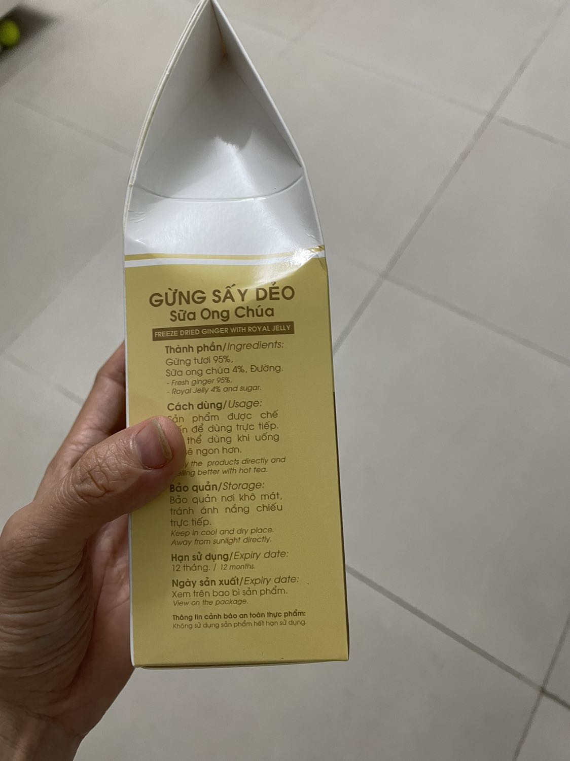 Mứt gừng ngon, ít ngọt được đóng túi 6g tiện lợi khi sử dụng