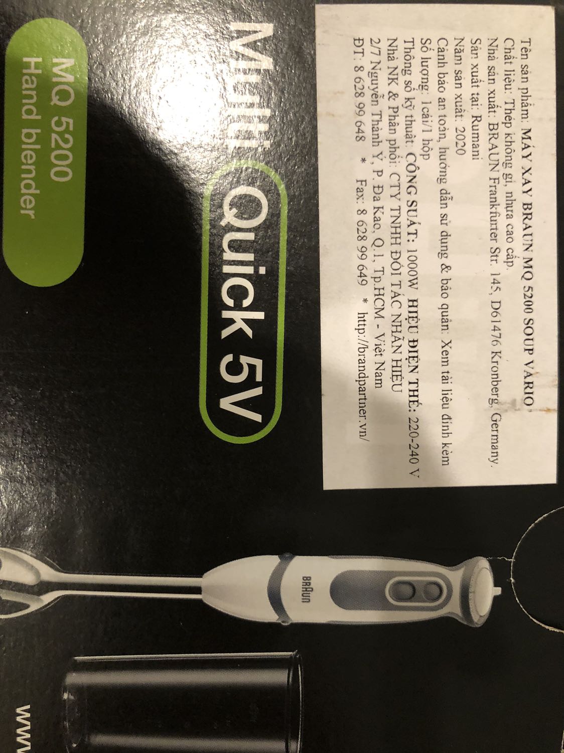 Trước đây từng xài một cái rất tốt…. Cái này phải chờ xài thêm mới biết chất lượng, nhưng sản phẩm giao nhanh, đóng gói rất cẩn thận, có đầy đủ tem, phiếu bảo hành và hướng dẫn sử dụng. Máy nhỏ gọn nhưng chạy mạnh, tiện mang đi du lịch nếu có trẻ nhỏ cần ăn cháo, súp.