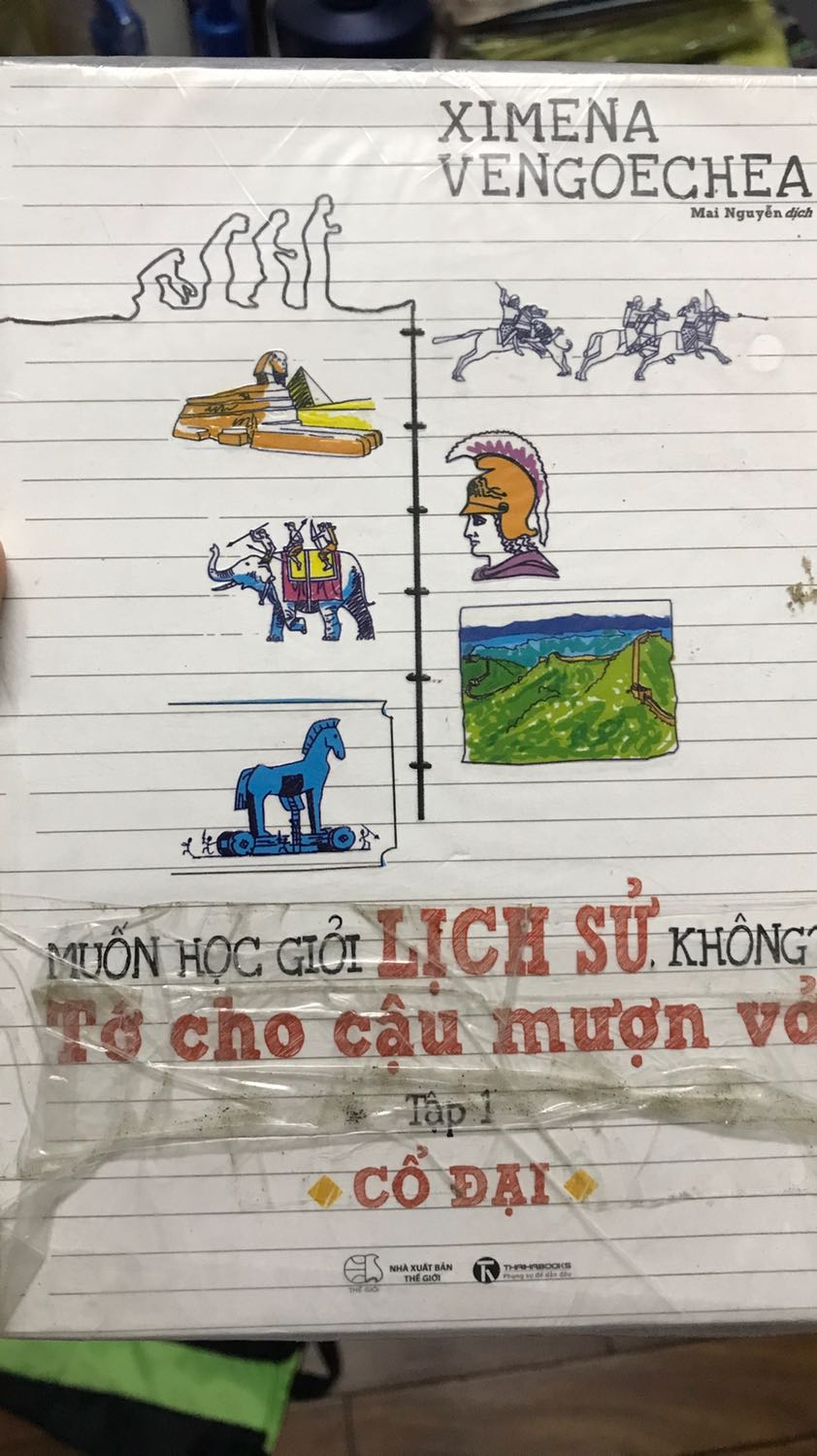 Đây sẽ là bộ sách gối đầu giường của mình về chủ đề lịch sử, viết dưới dạng vở ghi chép, có biểu đồ thời gian, bản đồ và hình minh hoạ màu sắc tươi sáng. Bộ sách gồm 3 cuốn theo trình tự thời gian, sách được bọc màng nilon nguyên vẹn. Mình rất thích bộ sách này.