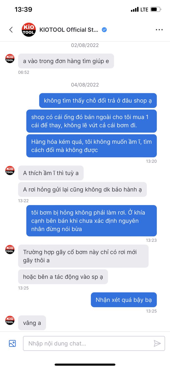 Bơm yếu, bơm 3 lần đã toè ống bơm do không chịu được lực đẩy ngược lại từ lốp. Hãng không bảo hành, nhân viên chăm sóc không thiện chí. Bơm yếu, bơm 3 lần đã toè ống bơm do không chịu được lực đẩy ngược lại từ lốp. Hãng không bảo hành, nhân viên chăm sóc không thiện chí.