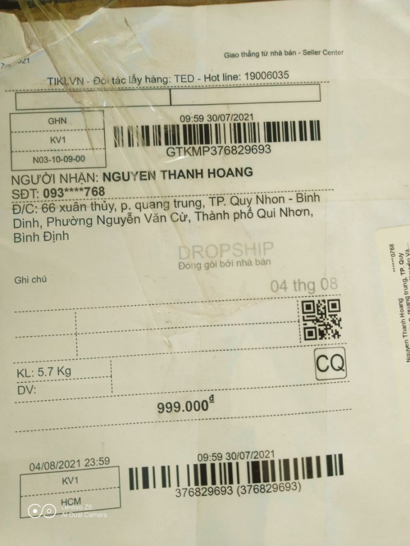 giao nhầm hộp mực 05/80 thành máy làm giá, đơn hàng đặt 1 tháng mới nhân được, còn giao nhầm, 2 sao vì tình hình dịch