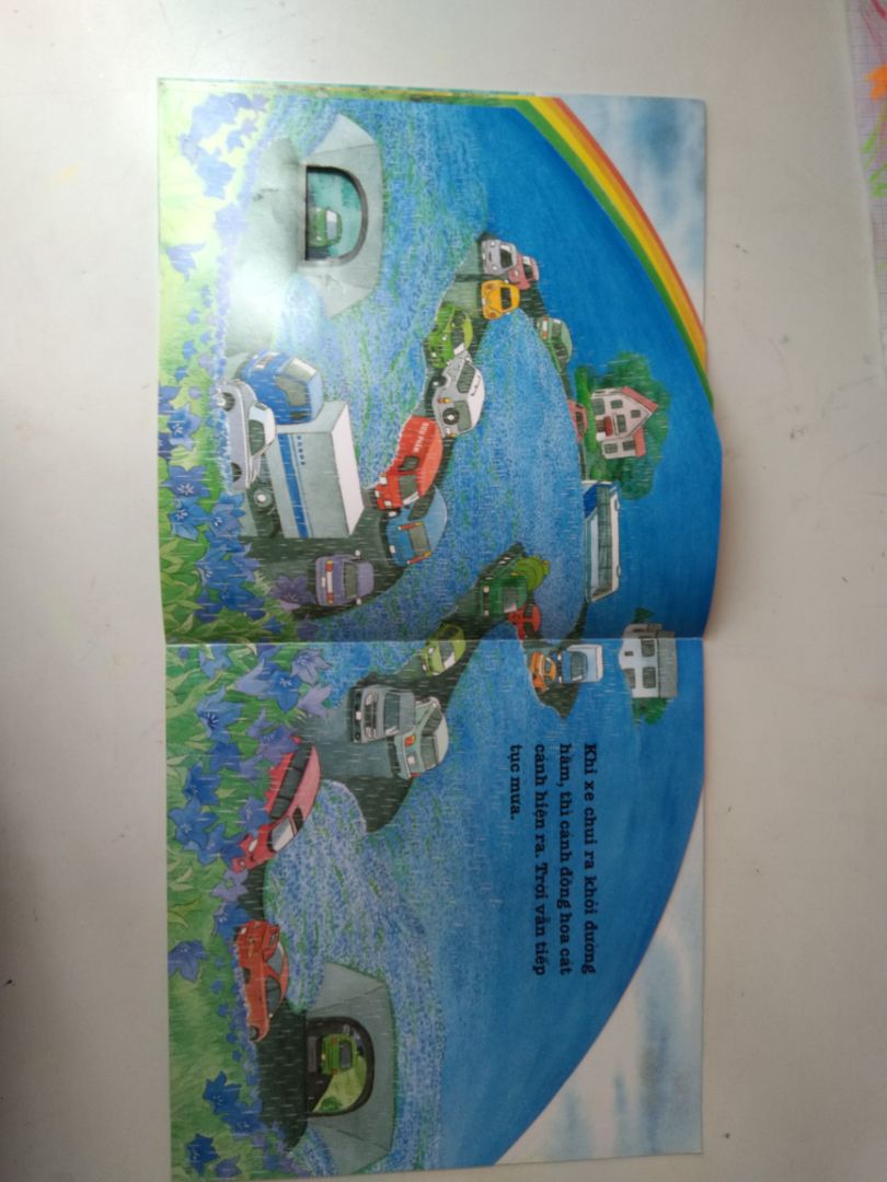 Bộ này rất hay. nét vẽ đẹp, qua mỗi trang là qua 1 đường hầm tương ứng 1 màu cầu vồng. Bé nha mình siêu thich, tiki giao siêu nhanh 1h30ph là đến dù Đn đang dịch.