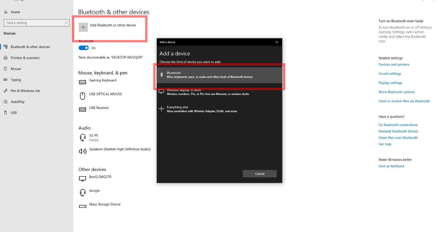 Mình mua về không cần driver - chạy trên win 10 -64 bit . Khi các bạn gắn vào cổng usb thường góc phải sẽ có thông báo kết nối usb , trường hợp không có thì bạn làm như hình . Vào search tìm bluetooth và bật , sau đó quét thiết bị và kết nối . Khá đơn giản so với mình ^^ . Đã *** trong bán kính 5m kết nối ổn định , lâu lâu giật xíu nhưng không đáng kể . Nhược điểm thì chắc khi kết nối thì đèn của usb cứ chớp sáng hoài