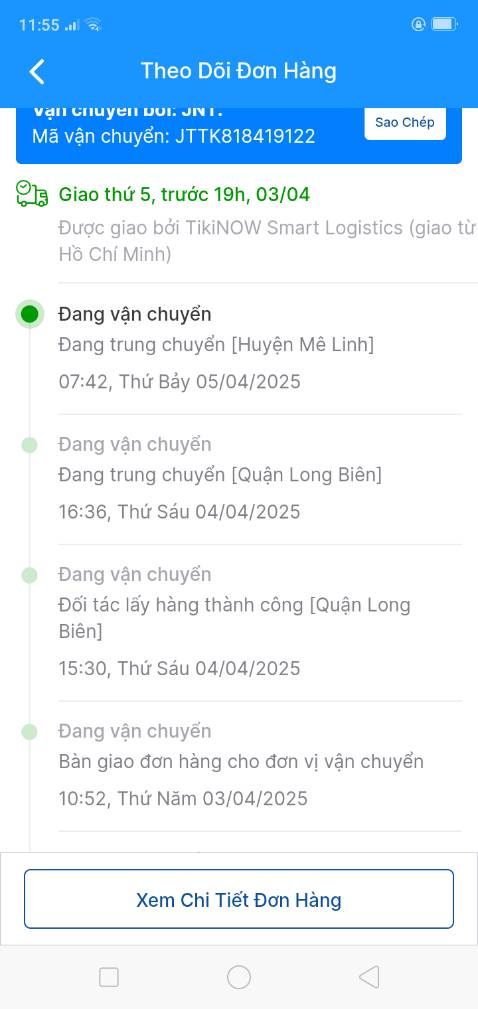 Tính không đánh giá đâu. Nhưng mà tiki cứ hiện lên đòi đánh giá. Giao hàng thì 10 đơn chậm cả 10, ít nhất 3 ngày so với dự kiến. Nay còn 1 đơn nữa cũng chậm nốt. Hàng đến chậm cũng chả được cái thông báo gì. Đi làm CTY xem giao hàng trễ nó phạt hợp đồng cho biết?. Chọn tiki để mua bán là sai lầm của cả nhà bán và người mua.