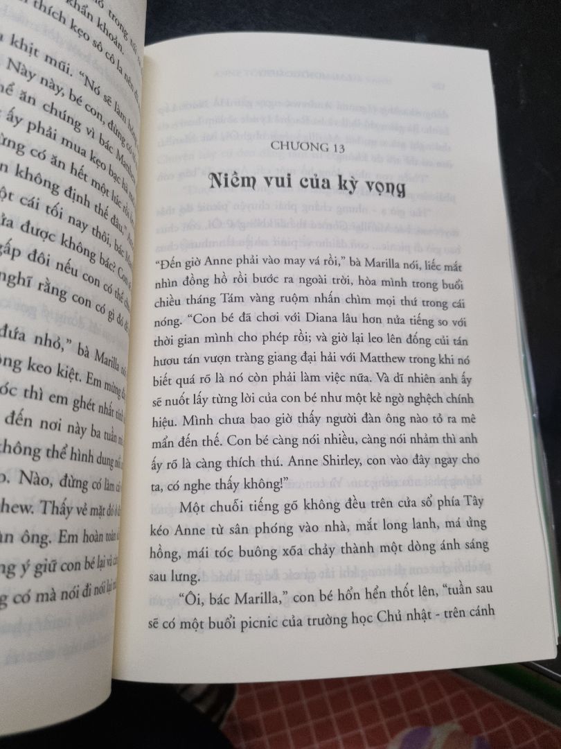 Mình đã mua cuốn Anne tóc đỏ và ngôi nhà ước mơ trước khi tìm hiểu đây là 1 seri truyện. Văn phong nhẹ nhàng, cổ điển không có tình tiết drama nhưng vẫn cuốn người đọc với những câu truyện đời thường của Anne và nhận thấy có bản thân mình trong đó. Một cuốn sách nhẹ nhàng nuôi dưỡng tâm hông