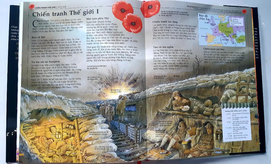 Đây là quyển sách khiến mình vô cùng hài lòng, từ hình thức đến nội dung, quá đẹp quá tuyệt vời xincamon =)).
Sách gồm 4 phần chia theo khoảng thời gian (Tiền sử, Cổ đại, Trung cổ và 500 năm gần đây) với nội dung trải rộng nhưng trình bày tổng quát nên rất dễ hiểu; giấy bóng, dày, in màu toàn bộ, tranh minh họa đẹp. 
Tuy 11.11 không sale quyển này nhiều nhưng nhờ có có bookmark HSO mình vẫn mua được giá tốt, free tikinow nữa, giao nhanh chỉ hơn 1h. Nói chung ưng bụng quá, cảm ơn Tiki,  luôn ủng hộ Tiki.