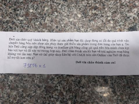 Mình cũng bị tình trạng giao thiếu hộp màu Acrylic và nhận được lời xin lỗi của shop như ảnh đính kèm. Đơn hàng mình đã thanh toán online khi đặt hàng nhưng nhận hàng bị thiếu mà không nhận được bất kỳ thông báo nào của shop trước khi nhận hàng. Thật sự thiếu chuyên nghiệp.
Hy vọng shop bổ sung lại sản phẩm bị thiếu trong thời gian tới để mình được chỉnh sửa cái khẩu nghiệp này khách quan hơn. Cảm ơn!