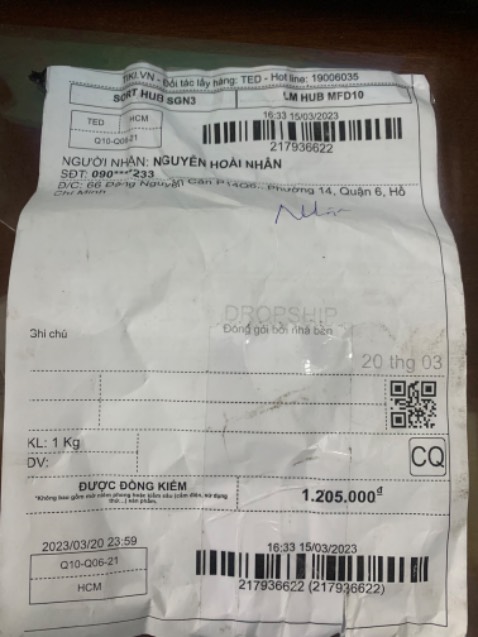 Tôi nhờ bạn nhận hàng, nay kiểm tra không có dắt cắm biến điện 220v thành 12v tiki ơi.