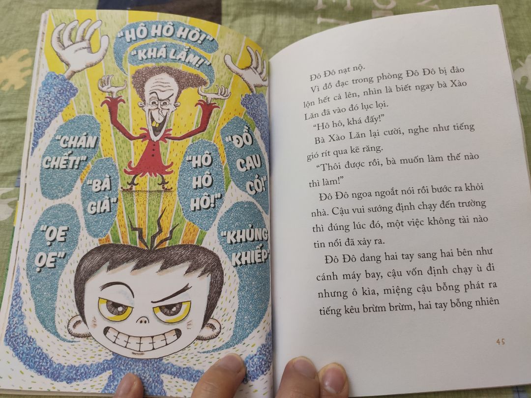 Truyện kể về cậu bé Đô Đô vì muốn được khen là bé ngoan nên chấp nhận làm cả những việc khiến bản thân không thoải mái, sau có bà giúp việc kỳ quặc xuất hiện bắt cậu nhìn thẳng vào sự thật... Giọng văn miêu tả vừa mạch lạc vừa giàu tính tưởng tượng, có bài học đạo đức, lại nhiều tranh rất đẹp. Sách hợp với lứa tuổi tiểu học nhưng một con cháu tuổi mầm non của cũng đòi, còn mình già thế này đọc vẫn cười rinh rích. Truyện mỏng mỏng, nhảm nhảm mà vẫn có bài học đạo đức, tranh màu đẹp, hợp với các cháu cấp 1. (tranthutrang.net)