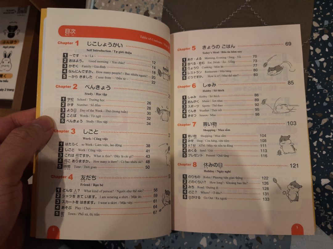 Sách giấy đẹp, màu in rõ nét, đặc biệt có phiếu đỏ che màu chữ đỏ tiếng Nhật thuận lợi cho việc nhớ từ. Chủ đề và từ vựng sát kì thi JPLT N5, tuy nhiên có nhiều từ vực không có Kanji mà mình rất thích (vì những Kanji đó ko cần cho kì thi N5) Sách giấy đẹp, màu in rõ nét, đặc biệt có phiếu đỏ che màu chữ đỏ tiếng Nhật thuận lợi cho việc nhớ từ. Chủ đề và từ vựng sát kì thi JPLT N5, tuy nhiên có nhiều từ vực không có Kanji mà mình rất thích (vì những Kanji đó ko cần cho kì thi N5)