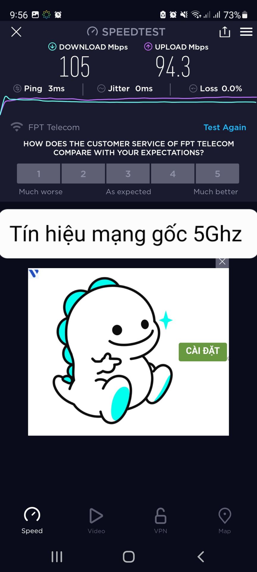 Mỗi giao hàng nhanh trong vòng 24h. Tuy nhiên, chất lượng Không như mô tả, khi dùng mở rộng sóng mà tốc độ ghi nhận 2.4Ghz thì tương đương khi chưa dùng TP link AC50, và 5Ghz thì thấp hơn 50% so với Router chủ. Đề nghị Tiki cho trả lại hoàn tiền vì không dùng được như mô tả.