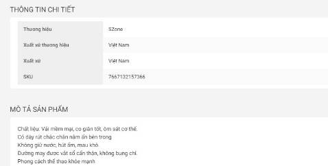 thông tin sản phẩm xuất xứ vn, nhưng lại là quần của trung quốc. Giá 128 NDT, toàn chữ tàu.
quẩn xem ra ok, nhưng ko phải là cái mình mong muốn. thông tin sản phẩm xuất xứ vn, nhưng lại là quần của trung quốc. Giá 128 NDT, toàn chữ tàu.
quẩn xem ra ok, nhưng ko phải là cái mình mong muốn.