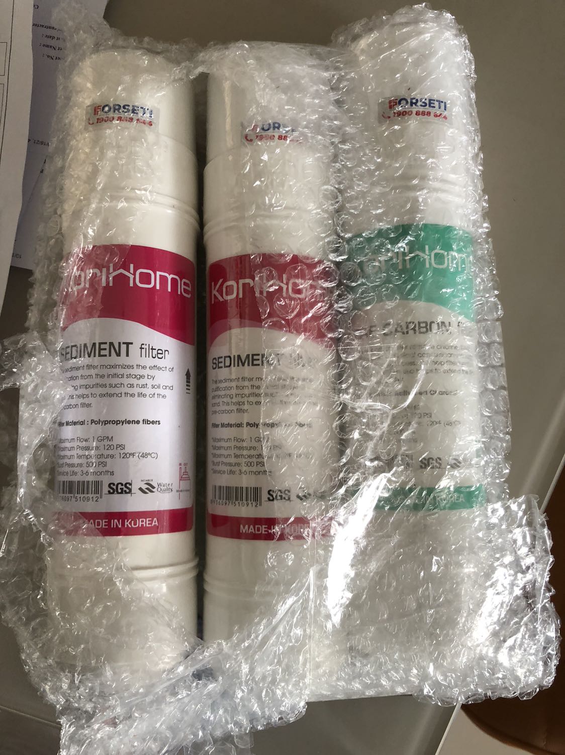 Giao không đúng combo đã đặt hàng:
- Đặt hàng: pre-carbon: 1 lõi, sediment: 1 lõi, post-carbon: 1 lõi
- Giao hàng: sediment: 2 lõi, post-carbon: 1 lõi Giao không đúng combo đã đặt hàng:
- Đặt hàng: pre-carbon: 1 lõi, sediment: 1 lõi, post-carbon: 1 lõi
- Giao hàng: sediment: 2 lõi, post-carbon: 1 lõi