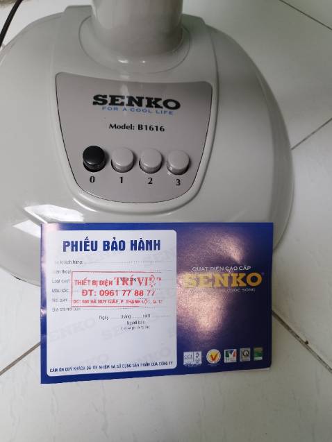 Mới đặt hàng, shop gửi lời cám ơn, điểm 10 phục vụ. Nhận được hàng, quạt lớn, giấy bảo hành senko, điểm 10 chất lượng. Giá rẻ hơn so với shop khác, điểm 10 giá cả. Bình thường mình cũng làm biếng đánh giá lắm. Nhưng nay đánh giá để các bạn khác biết shop mà mua ủng hộ.