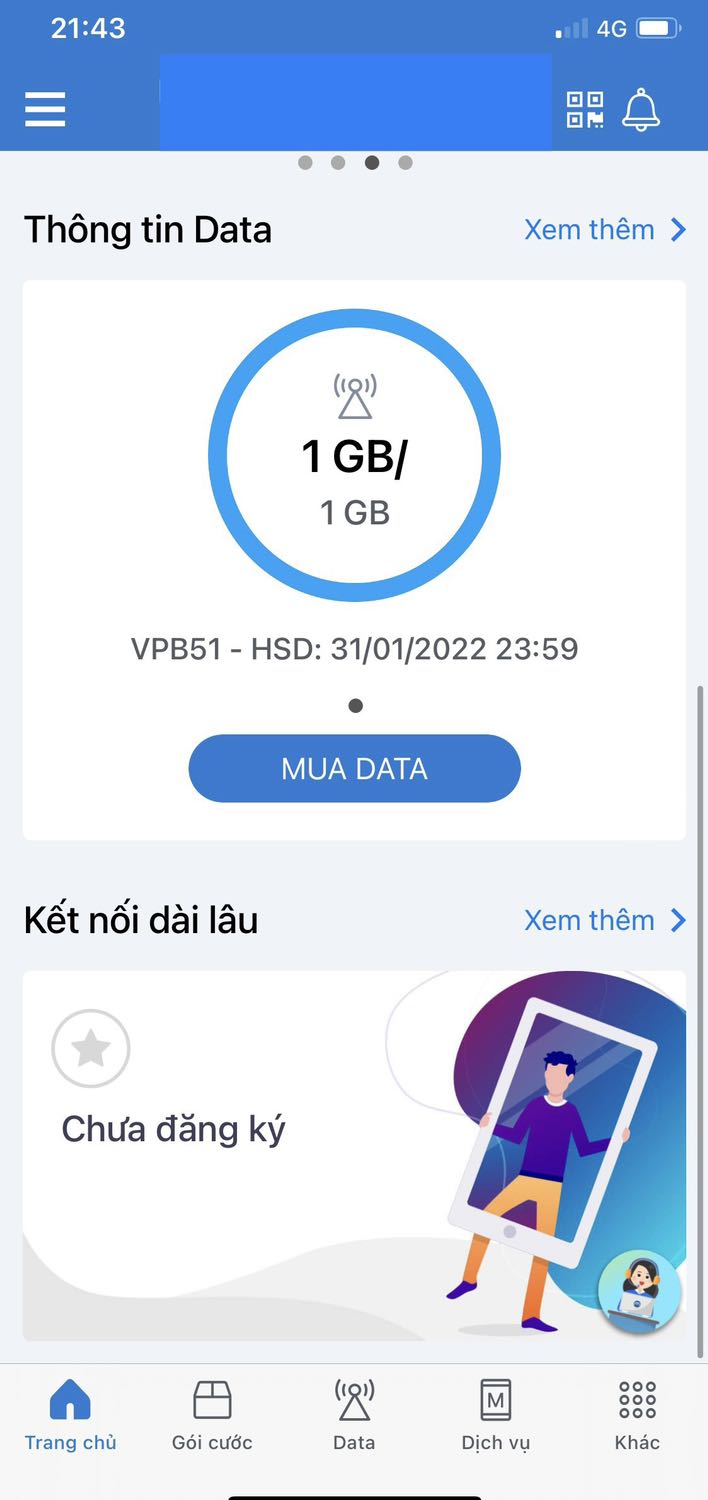 Mình ở Q8, HCM. Mua sim 6 tháng, Shop vừa kích hoạt thì dùng thấy tạm (~10Mbps) dc 2 ngày, sang ngày thứ 3 chậm rì (~2Mbps). 

Tải app My Mobiphone thì như hình dưới, (sim 6 tháng mà app hiển thị như sim 1 tháng), đang liên hệ shop giải quyết, ko biết có bị *** ko :(