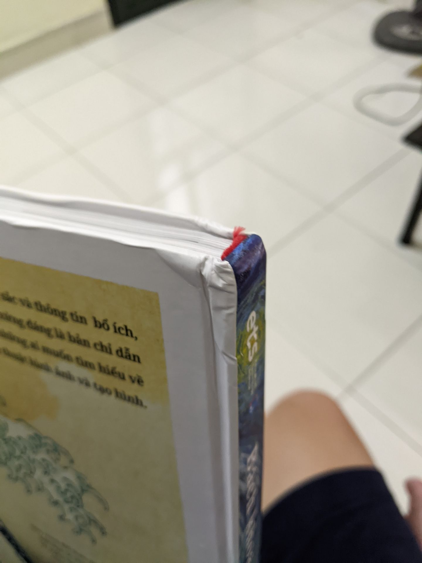 Ko biết có phải chủ ý nghệ thuật theo tinh thần của sách hay sao mà bìa ko chỗ nào là ko móp méo, cong gấp thế này...