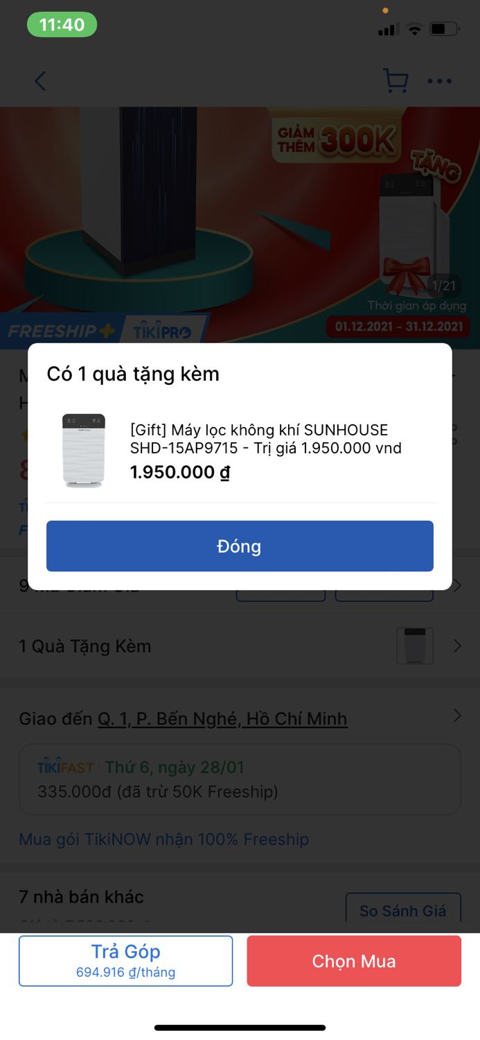 Tôi không thấy quà khuyến mãi... Tiki kiểm tra dùm tôi.