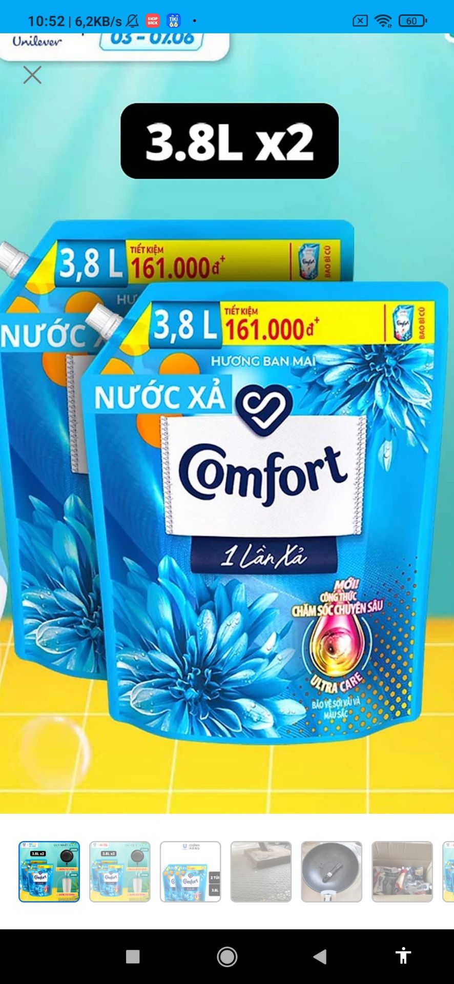 Siêu sale của Uni le vơ sale sốc giảm thêm kèm vô chờ khi mua sản phẩm nước xả. Tặng 2 cái chảo vân đá sâu lòng size lớn. Ôi ta nói mẹ em mừng húm hết trơn á, nước xả dòng này rất thơm, giữ mùi lâu, tuyệt vời.