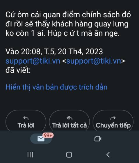 Tiki và nhà bán *** khách hàng. Ko thỏa đáng. Sp sạc nóng máy cả nhóm người trong *** và fpt điều công nhận sp củ sạc nóng máy khủng khiếp. Trả hàng nó in ra tờ giấy a4 nói sp chính hảng thế là bắt ép khách hàng phải sử dụng. Ko cho trả hàng hoàn tiền trong khi mua ở *** sạc im ru mát rượi và nếu khách báo sp nóng hay lỗi là đổi ngay cho khách còn tiki thì cướp tiền của khách. Đem về kiểm tra xong gửi lại cái nồi bể và thời gian bảo hành kéo dài do vận chuyển đi và chờ là gần đủ 12 tháng. Tôi xá lạy cúng cô hồn cho ăn dọng rồi đứt ko có phá sản sớm dẹp tiệm mẹ cho xã hội trong sạch. Quá trời sợ cái bọn này rồi. Mong cơ quan sớm vào cuộc